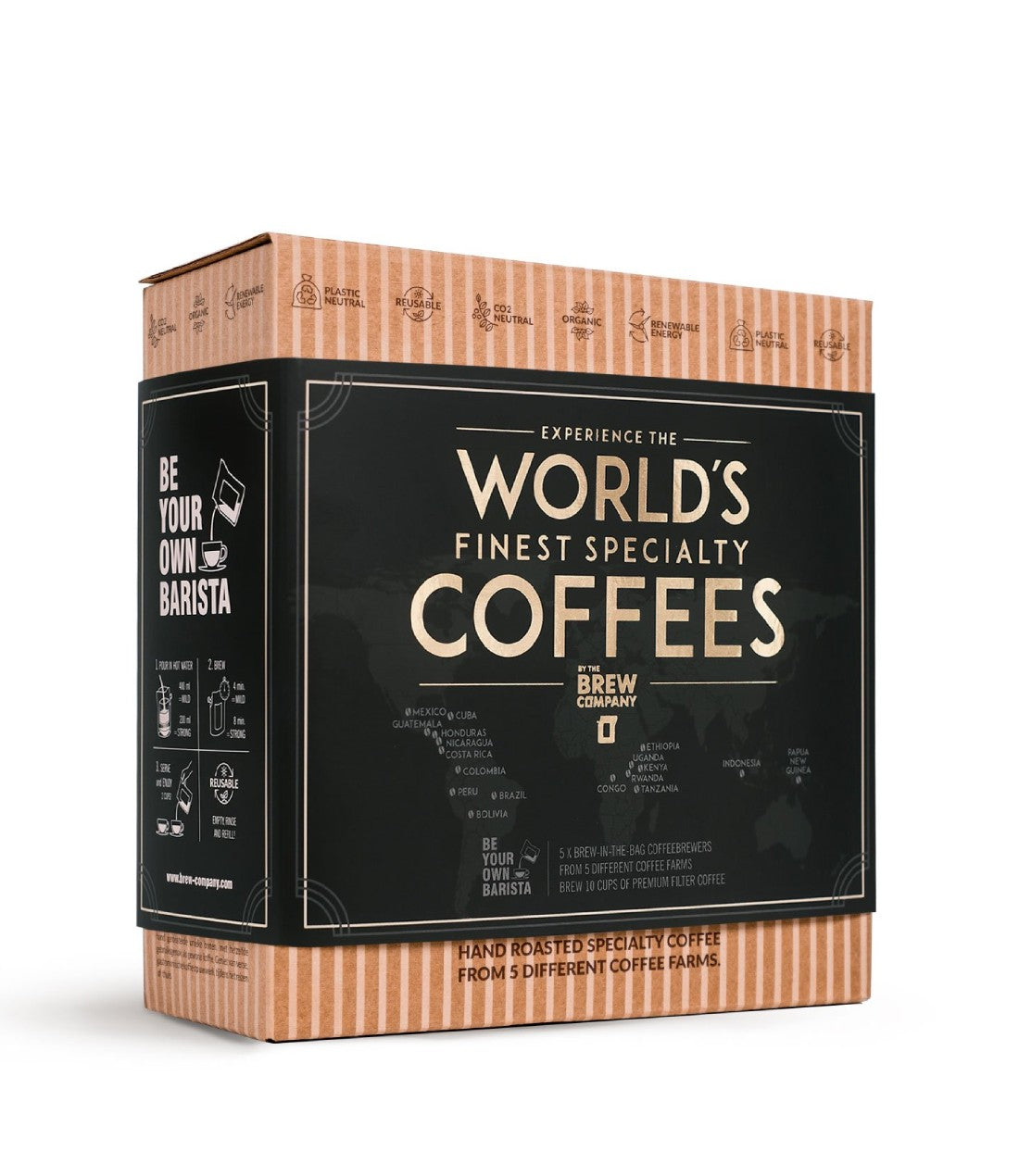 Kavos dovanų rinkinys Coffeebrewer, 5 skirtingų rūšių pakeliai