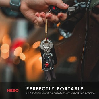 Kišeninis įkraunamas prožektorius-pakabukas NEBO MYCRO Keychain Light (400 liumenų)