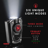Kišeninis įkraunamas prožektorius-pakabukas NEBO MYCRO Keychain Light (400 liumenų)