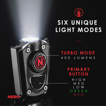 Kišeninis įkraunamas prožektorius-pakabukas NEBO MYCRO Keychain Light (400 liumenų)