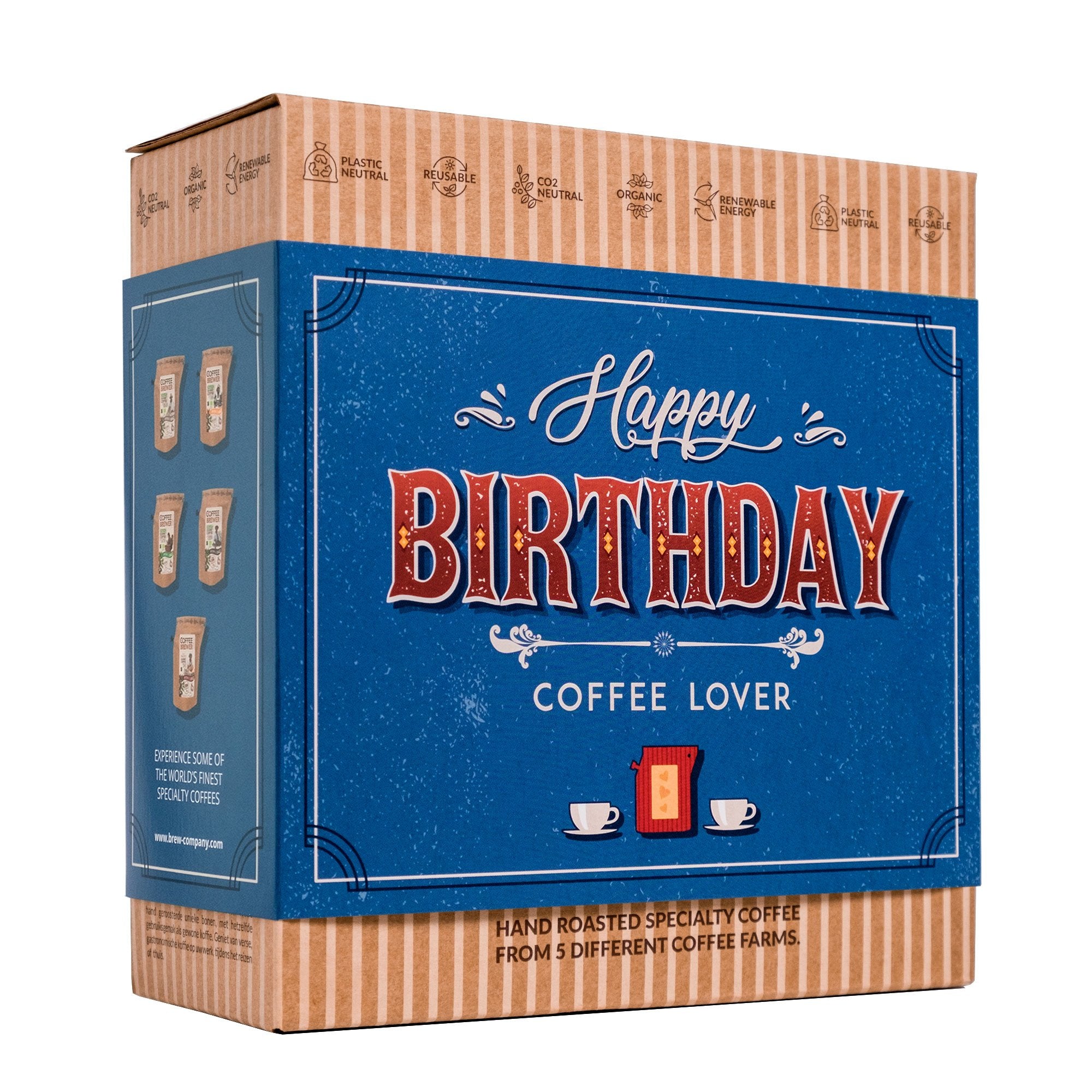 Kavos dovanų rinkinys gimtadieniui Coffeebrewer Happy Birthday, 5 pakeliai