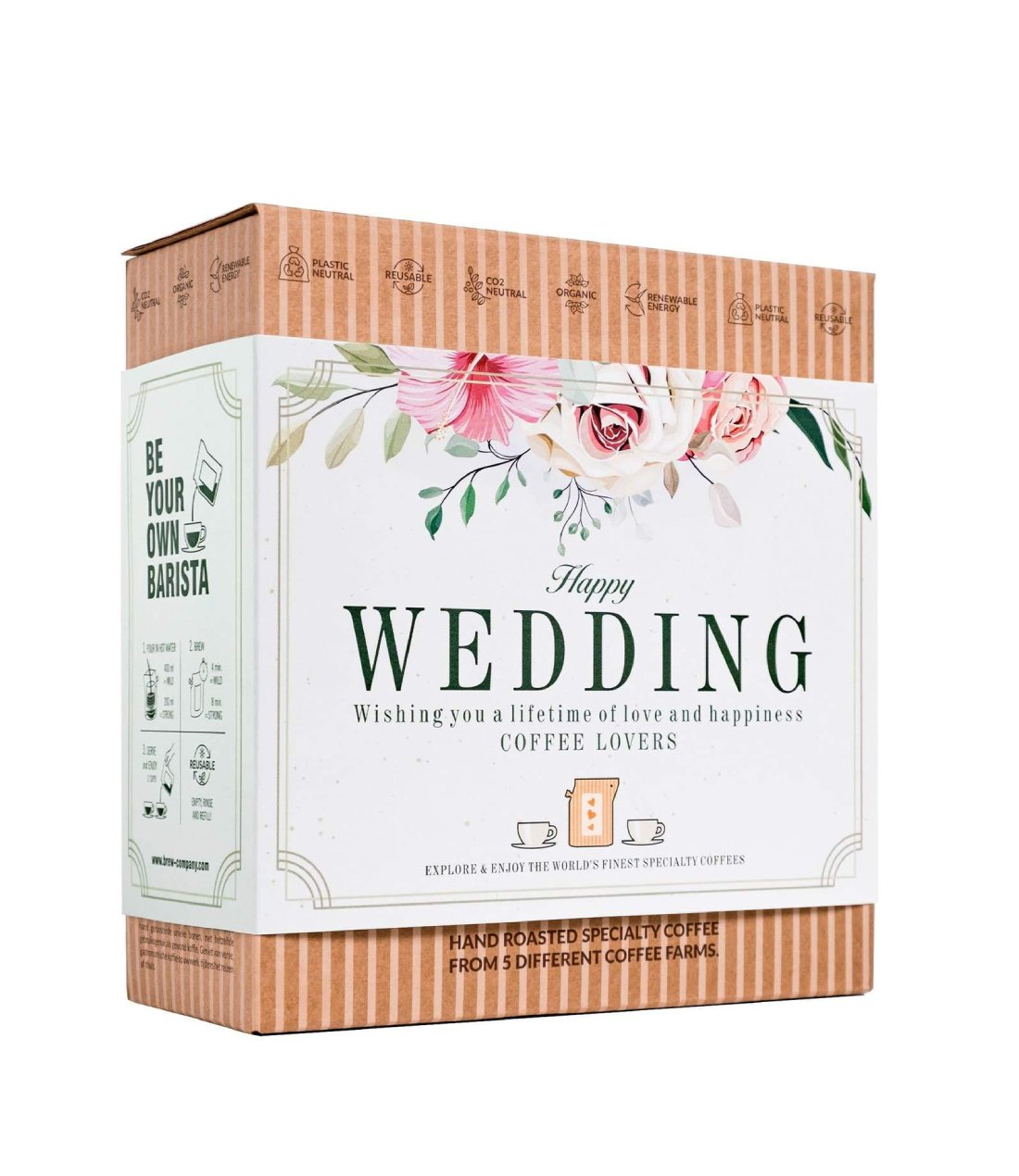 Kavos dovanų rinkinys Coffeebrewer Happy Wedding, 5 pakeliai