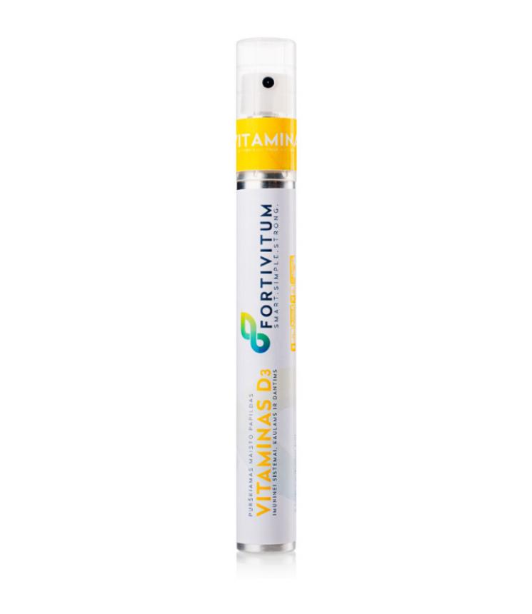 Purškiami vitaminai D3 Fortivitum VITAMIN D3, 13.5 ml (240 dozių - 8 mėnesiams)